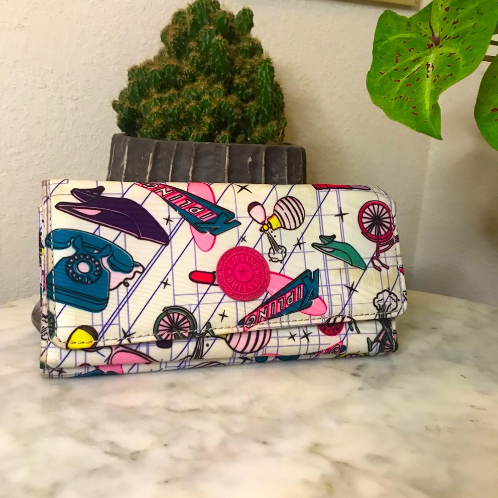 Kipling Vintage Retro Pattern Wallet